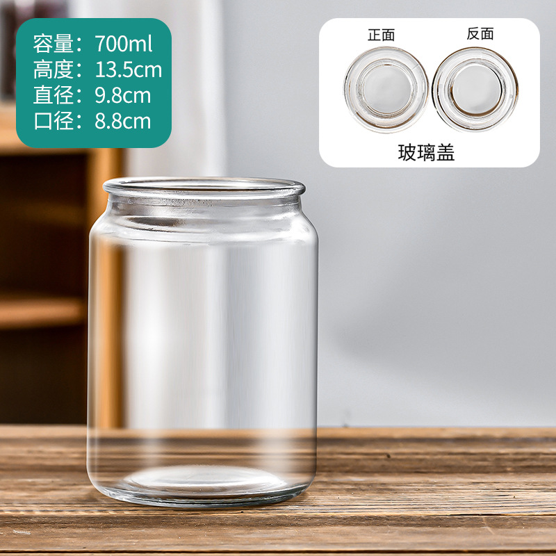 Retro en relieve de vidrio almacenamiento lata de azúcar a prueba de humedad casera frutas secas bocadillos botella de sellado lata de té de vidrio lata de sellado