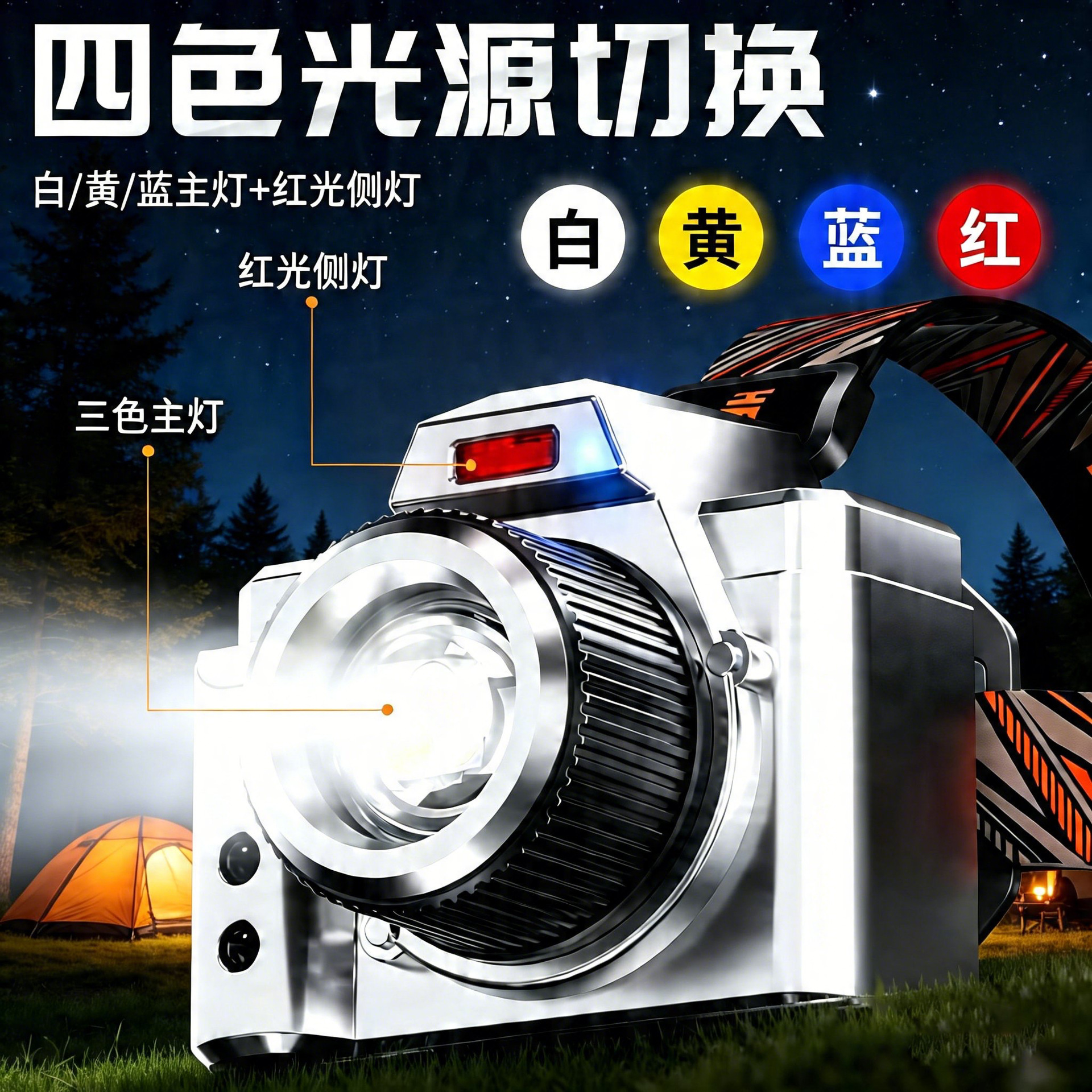 Nueva cámara, faro con sensor de luz fuerte, zoom para el hogar, carga de largo alcance, batería de larga duración, paseo nocturno, aventura, pesca nocturna image 14