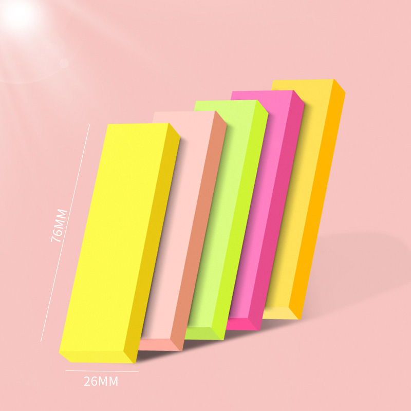 N veces pastillas de color simple papel de notas de estudiantes desgarrable fluorescente multicolor papel de notas conjunto de notas al por mayor