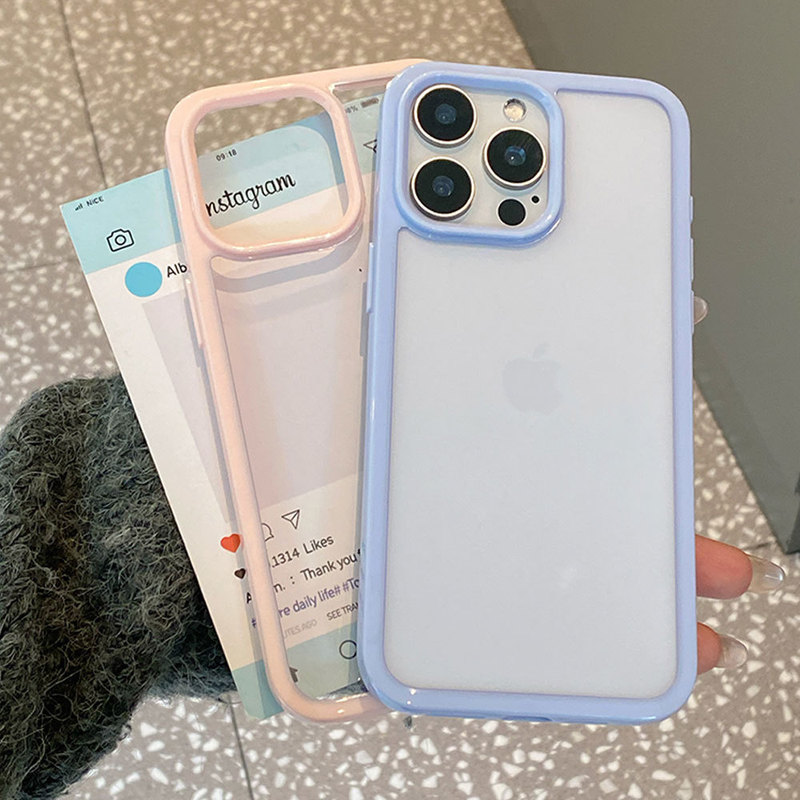 ソリッドカラーアクリル Apple 16pro 携帯電話ケース iphone15 保護カバー 14pro 大穴 13 落下防止|undefined