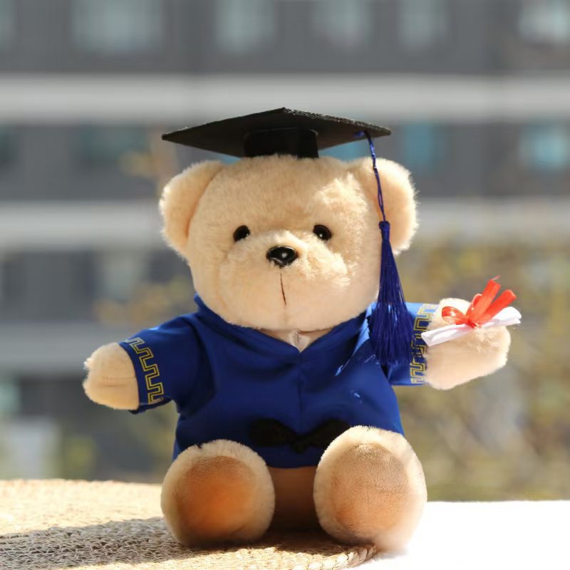Graduation Doctor Bear Puppy se puede imprimir logotipo maestro de licenciatura Teddy Bear muñeca regalo de graduación