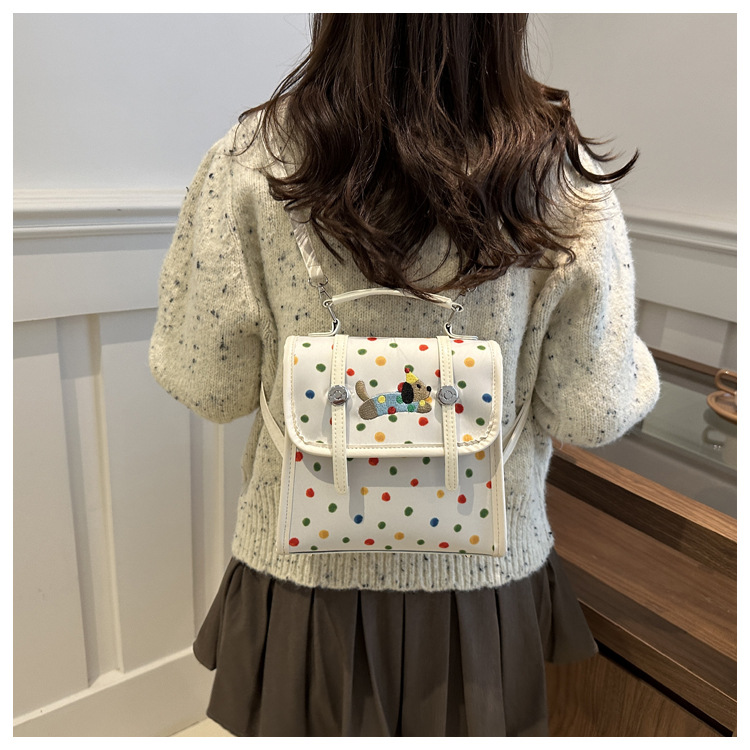 Cute cartoon Dachshund backpack for women 2024 new multi-functional bag, fashionable commuting single-shoulder crossbody small square bag undefined