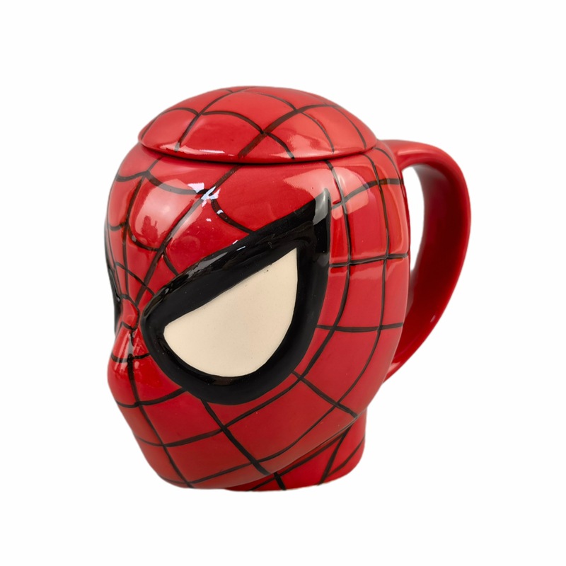Estrictamente seleccionado Marvel Super Hero Spider-Man Taza muerto Shi Hulk Capitán América taza de café de cerámica con tapa