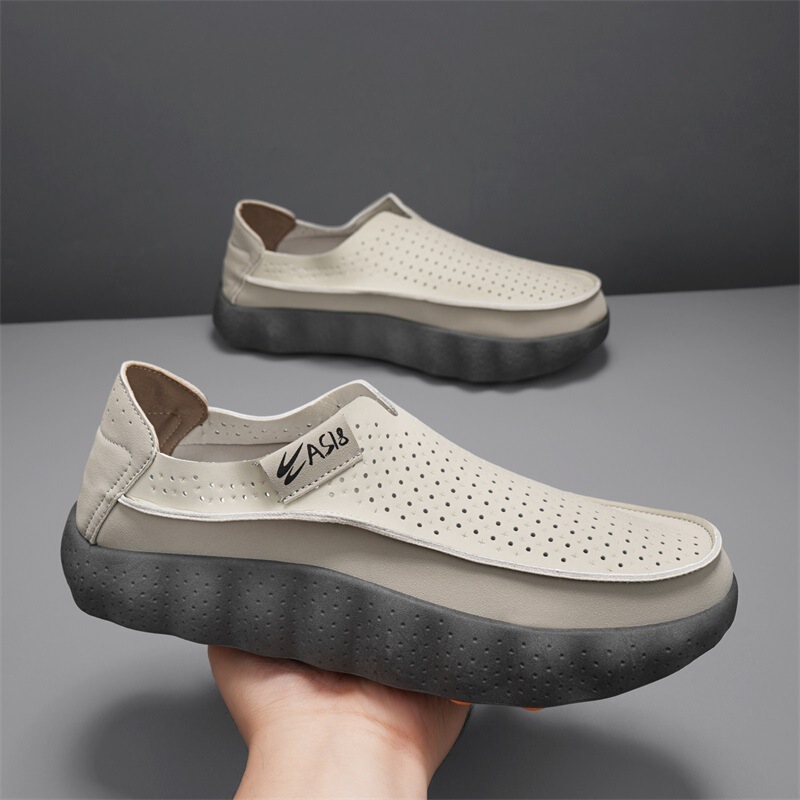 Men's Slip-On Loafers 2026 Summer Breathable Soft Hollow Casual Shoes Wide-Toe Perforated Moccasins Men's Slip-On Loafers 2026 Summer Breathable Soft Hollow Casual Shoes Wide-Toe Perforated Moccasins