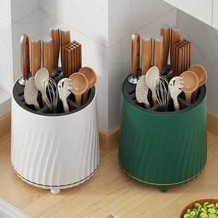 Multifunctional Rotating Knife Rack Household Kitchen Rack Countertop Kitchenware Storage Box Chopsticks Holder Knife Rack