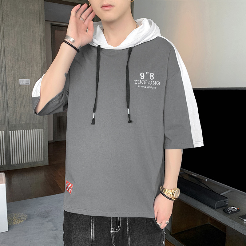 T-shirt à manches mi-longues, pull boule bleue, beau sport et loisirs pour jeunes, haut tendance, été 2021_voghion.com