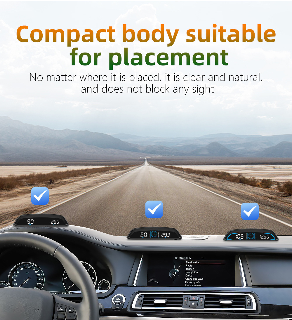 Car HUD Head-Up Display Dedicated GPS Tester Multifunctional Display Clock Smart Dashboard HD G3