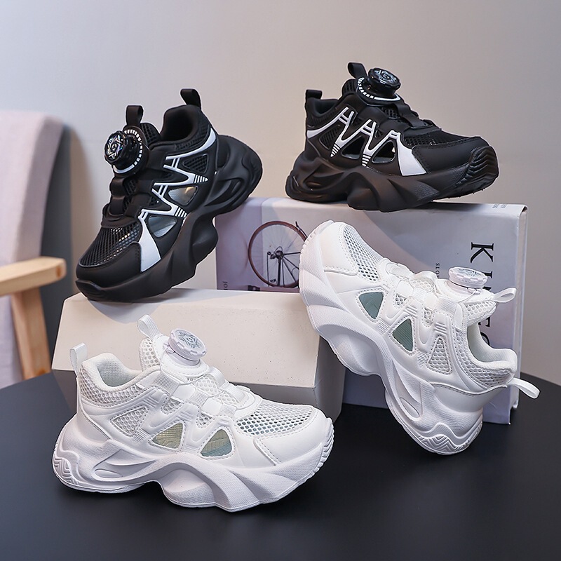 Mesh Breathable Children's White Sneakers 2026 Summer New Model for Older Boys and Girls Campus Running Shoes