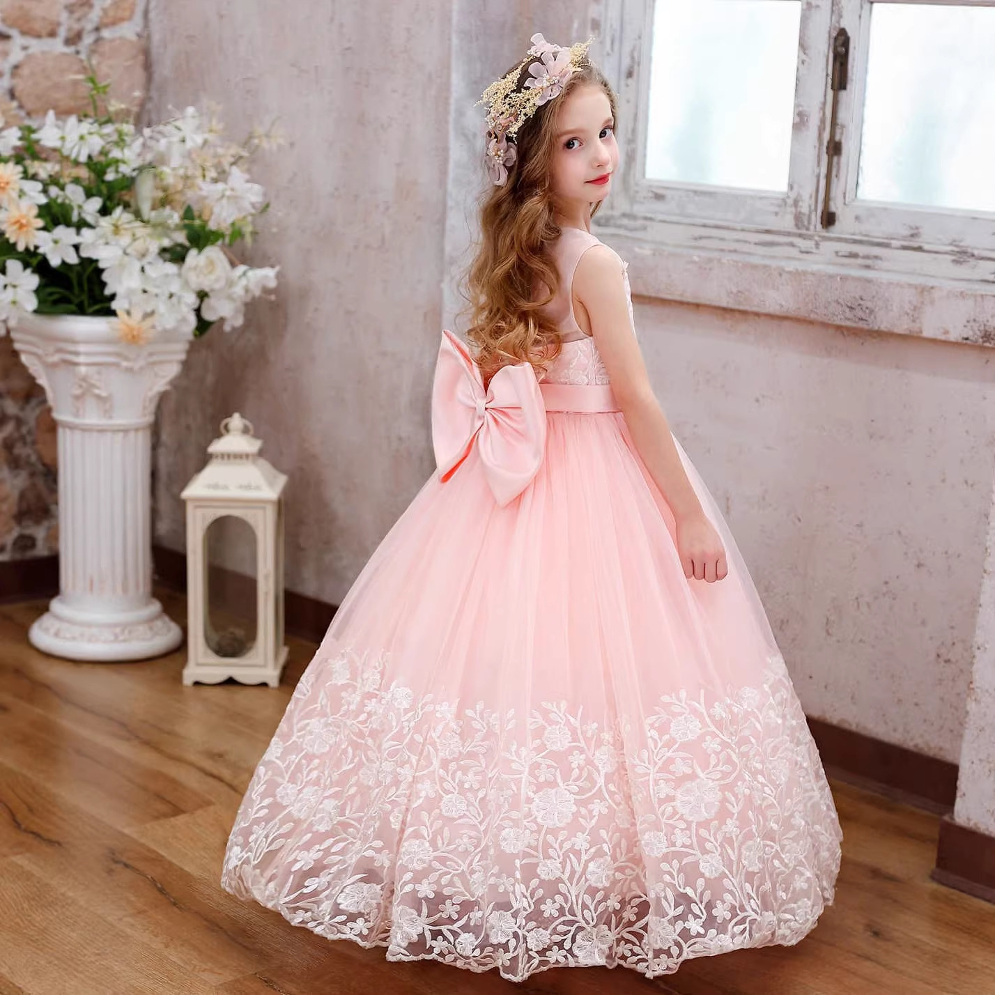 Prinzessinnenkleid Für Mädchen Aus Spitze Und Tüll Für Festtage_voghion.com