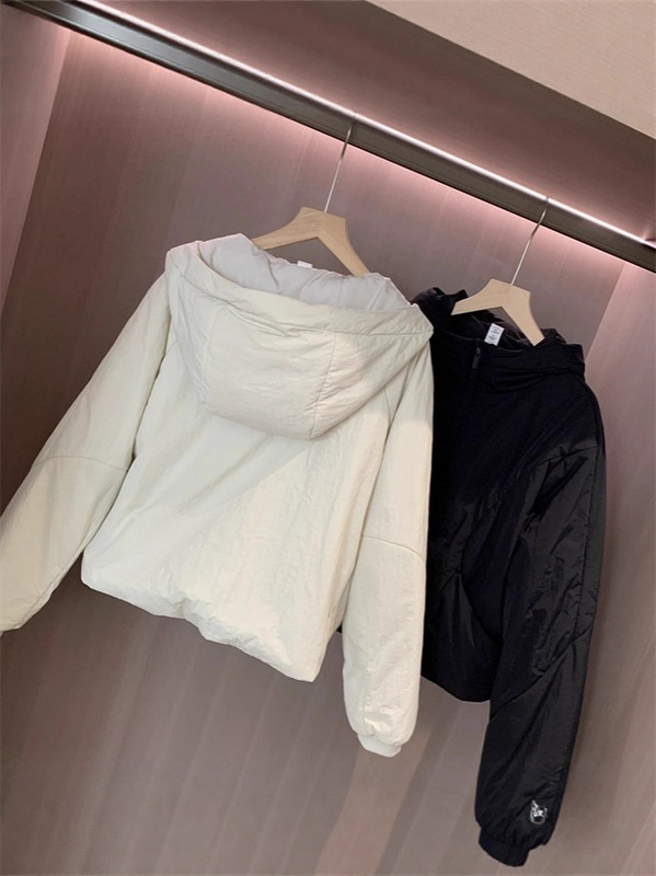 WTHEONElu家高品质防风保暖短款棉服女小个子连帽外套2024秋冬新|undefined