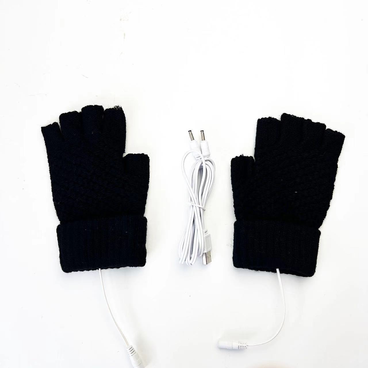 A cuadros de manga larga invierno pantalla táctil térmica suministro directo de fábrica Guantes eléctricos USB exclusivos transfronterizos 5-Dedo de punto de piña