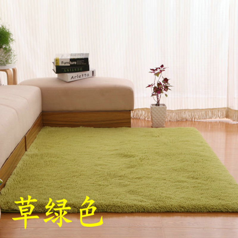 Moderno minimalista sala de estar de color sólido alfombra de piso de lana de seda dormitorio de noche Alfombra de lana larga Nordic ins manta suave