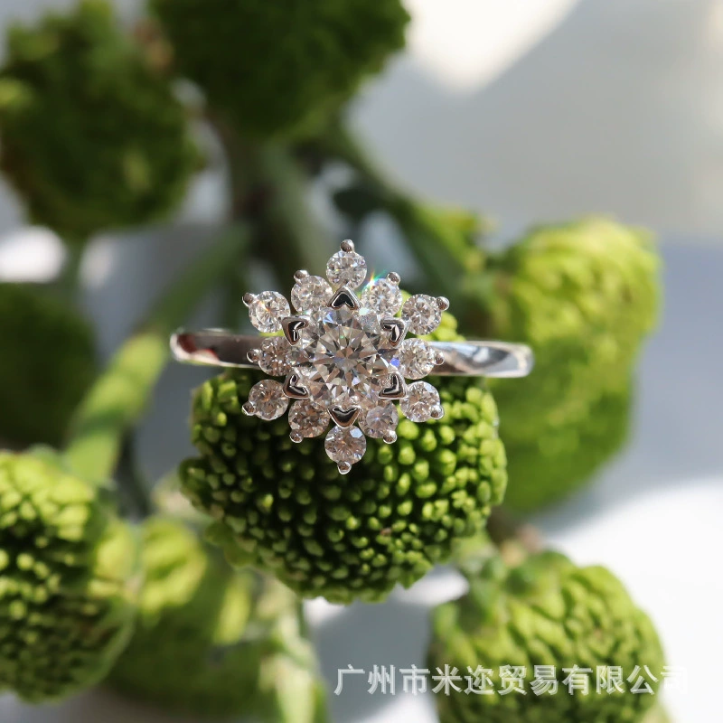 Культивированный бриллиант 18 карат Белое золото 50 Cecat Diamond Снежинка двойного назначения подвесное кольцо синтетическое искусственное HPHT