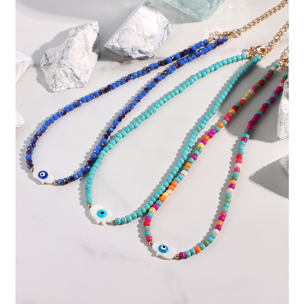 Simple Style Devilu0027S Eye Resin Beaded Womenu0027S Necklace 1 Piece