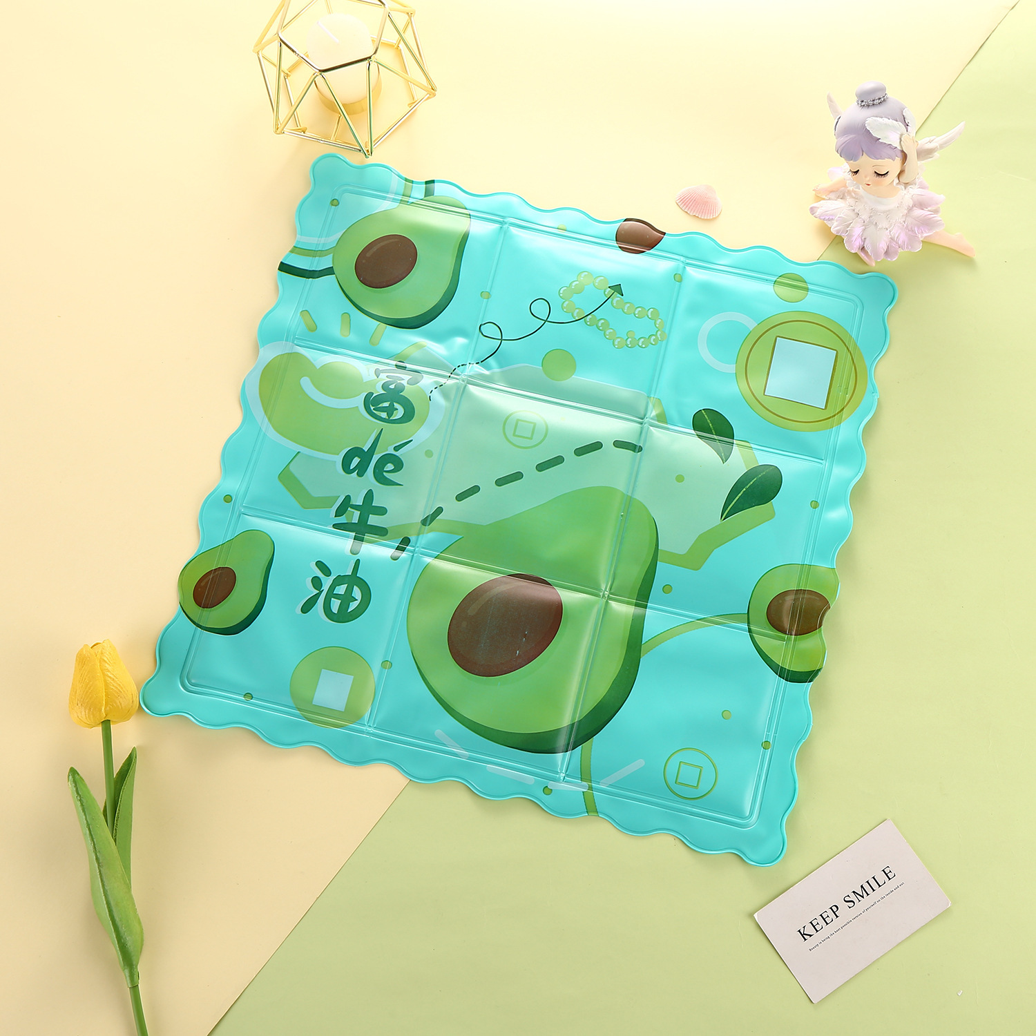 New Ice Pads for Summer, Cooling Products for Students, Ice Crystal Car Cartoon Gel Seat Cushions, Pvc Ice Seat Cushions Wholesale
