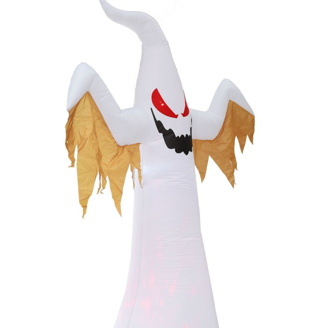 Amazon explotó 2.4m Halloween LED infláble fantasma blanco de color lámpara de llama luminosa horrores accesorios decorativos