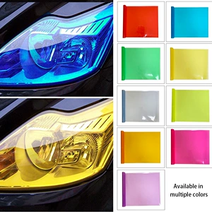 Avtomobil lampa rəng dəyişən plyonka, 3 qatlı, parlaq, tüstü qara, 13 rəngli işıq keçirən stiker.