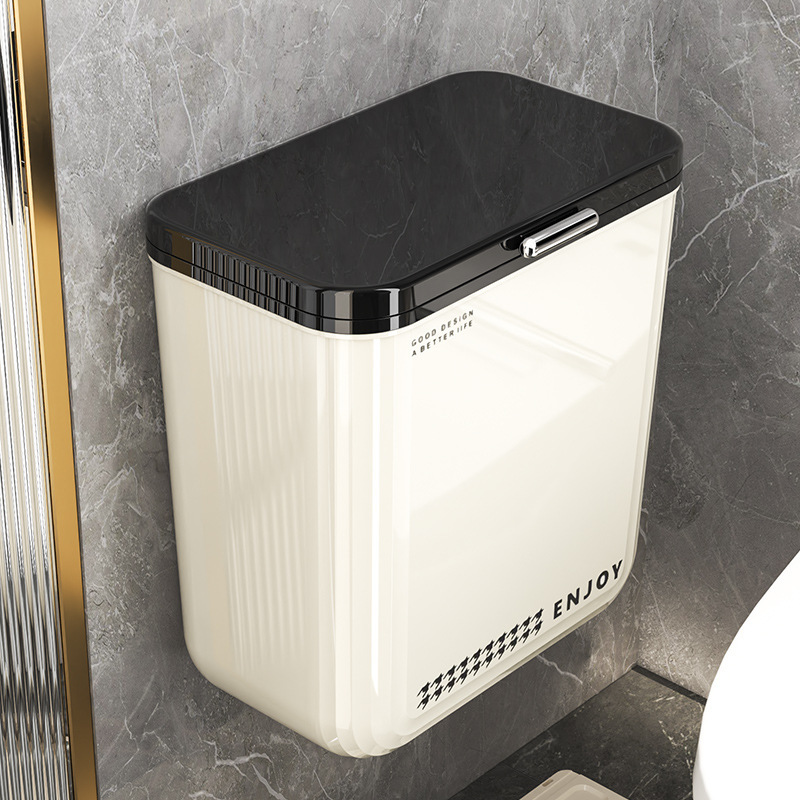 Bathroom Trash Can Household Toilet Large Large Capacity Wall-Mounted with Lid Kitchen Living Room Bedroom New Paper Basket