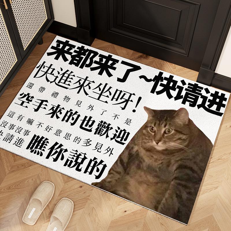 Funny text entrance door mat creative cat doormat dirt-resistant non-slip entrance mat loop pile carpet Funny text entrance door mat creative cat doormat dirt-resistant non-slip entrance mat loop pile carpet