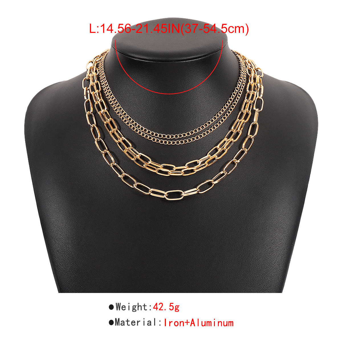 Fashion Solid Color Iron Aluminum Plating Womenu0027S Layered Necklaces 1 Piece