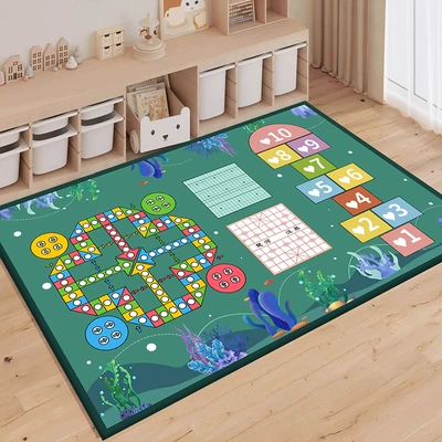 Avtomobil döşəmə paspasları — Mat Car Track Parking Lot - flying-chess-80x120cm-crystal-velvet-floor-mat