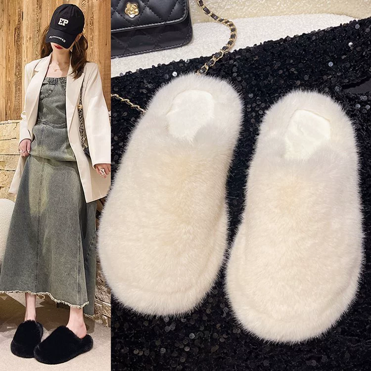 Нишевые светские Тапочки высокого уровня Baotou, осенне-зимние тапочки Мао, женские нежные и удобные простые щедрые хлопковые тапочки