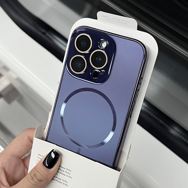 iPhone17promax用ケース、AGナノマット仕上げ、細い円形磁気吸着、電気メッキ、Apple16保護ケース15対応|undefined