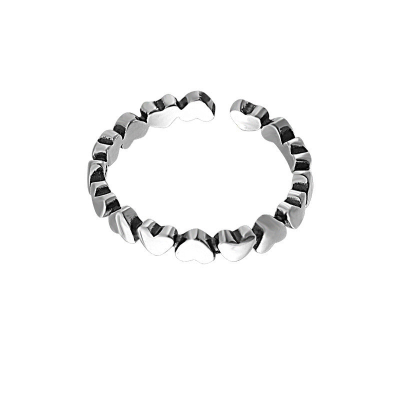 Simple heart-to-heart copper open ring wholesale