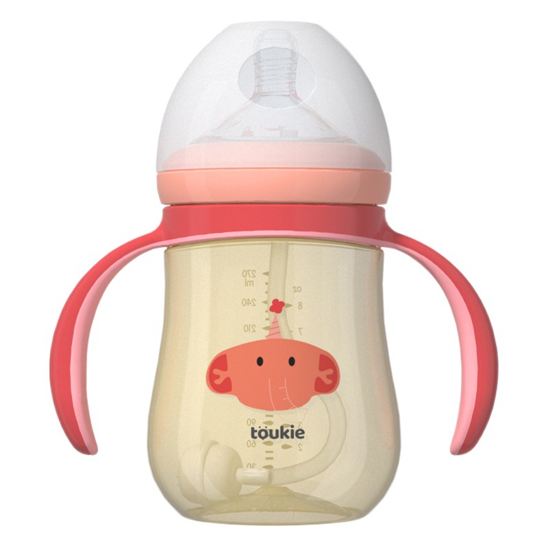 Tookie travieso de ancho calibre PPSU biberón con mango paja recién nacido infantil anti-flatulencia bebé suministros