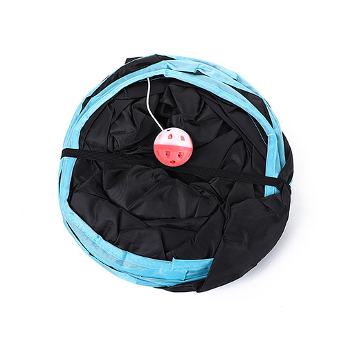 Cross-border new product pet cat tunnel toy cat three-channel intelligent cat toy drill bucket foldable cat channel