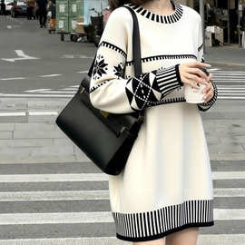 2026秋冬超好看的高级感费尔岛针织毛衣连衣裙女特别漂亮内搭裙子