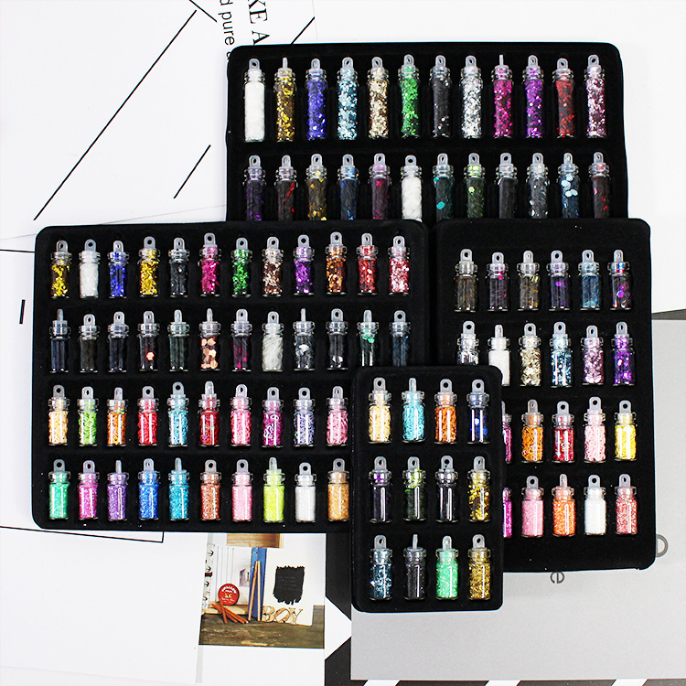 48 Color Glitter Set Nail Accessories Nail Paste Pearl Love Five-pointed Star Accessories Nail Sequin Factory