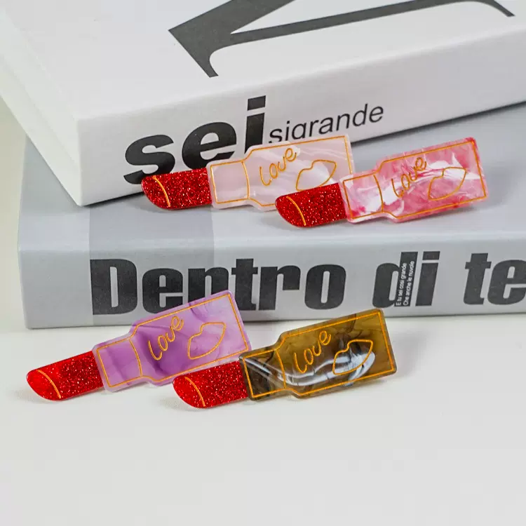 逸意饰品韩版高级感口红发卡百搭刘海夹y2kbb夹甜美气质小众边夹