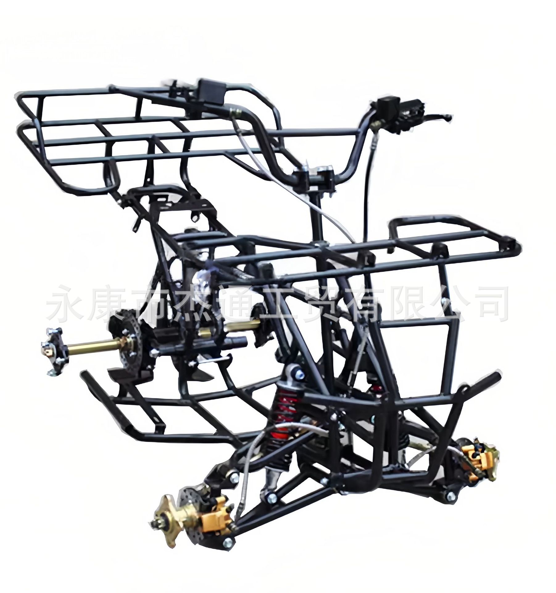 ATV four-wheel off-road motorcycle parts, complete frame for the Little Bull ATV, front swingarm with rear axle
