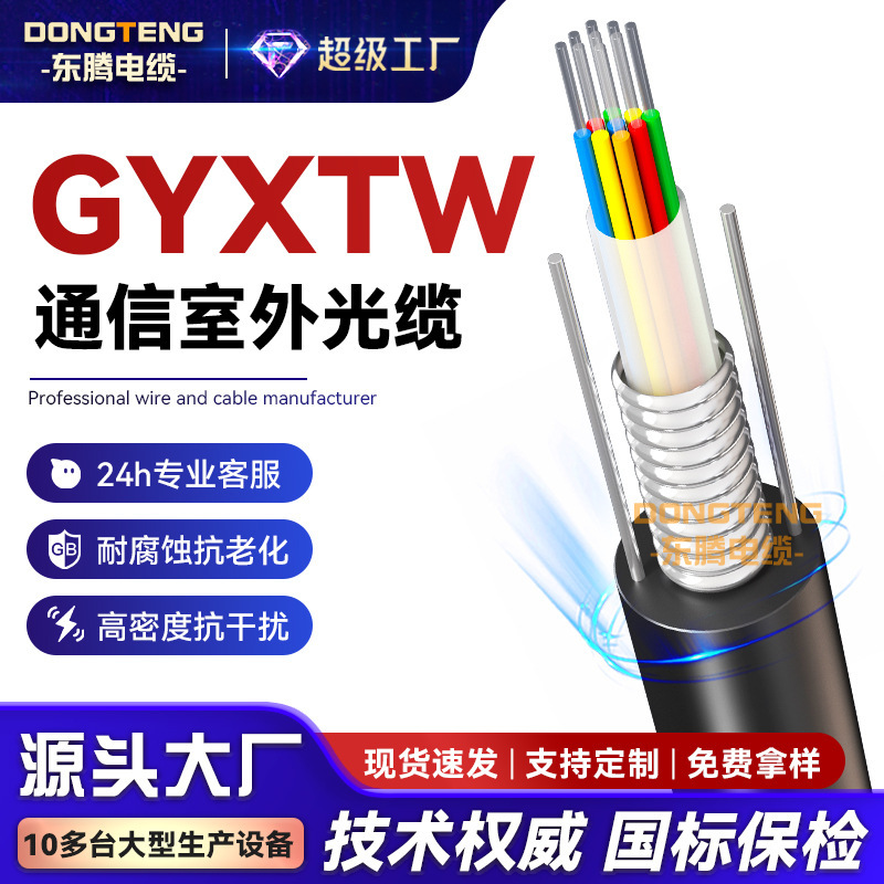 Dongteng Gyxtw Outdoor Armored Single-Mode Fiber Optic Cable 4/6/8/Core Optical Cable Center Beam Communication Monitoring