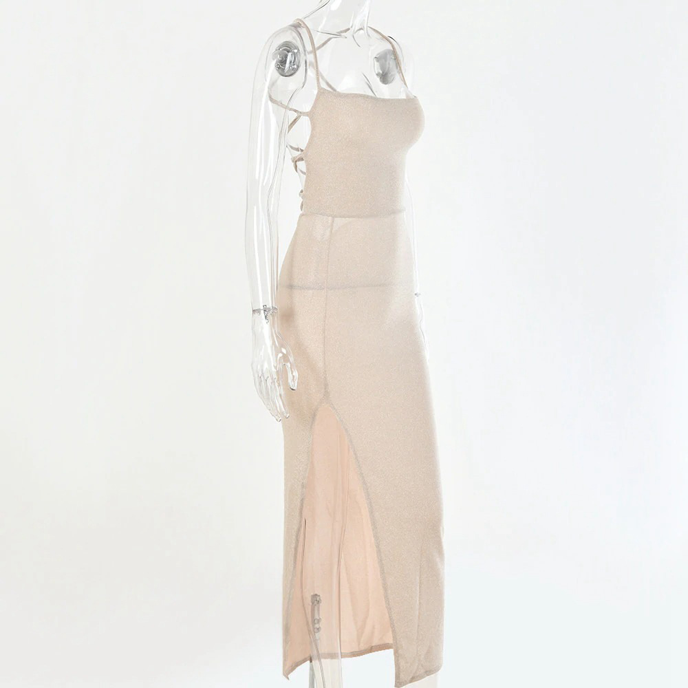 gold and silver split suspender skirt  NSAG32274