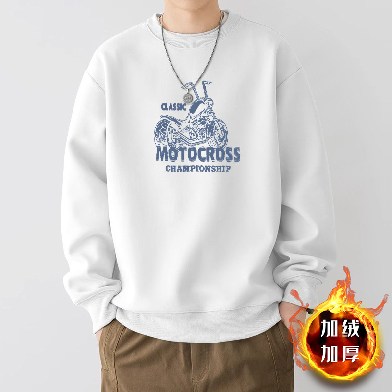 420g pesada camiseta de cuello redondo para niños primavera y otoño marca de tendencia suelta nueva chaqueta juvenil americana retro