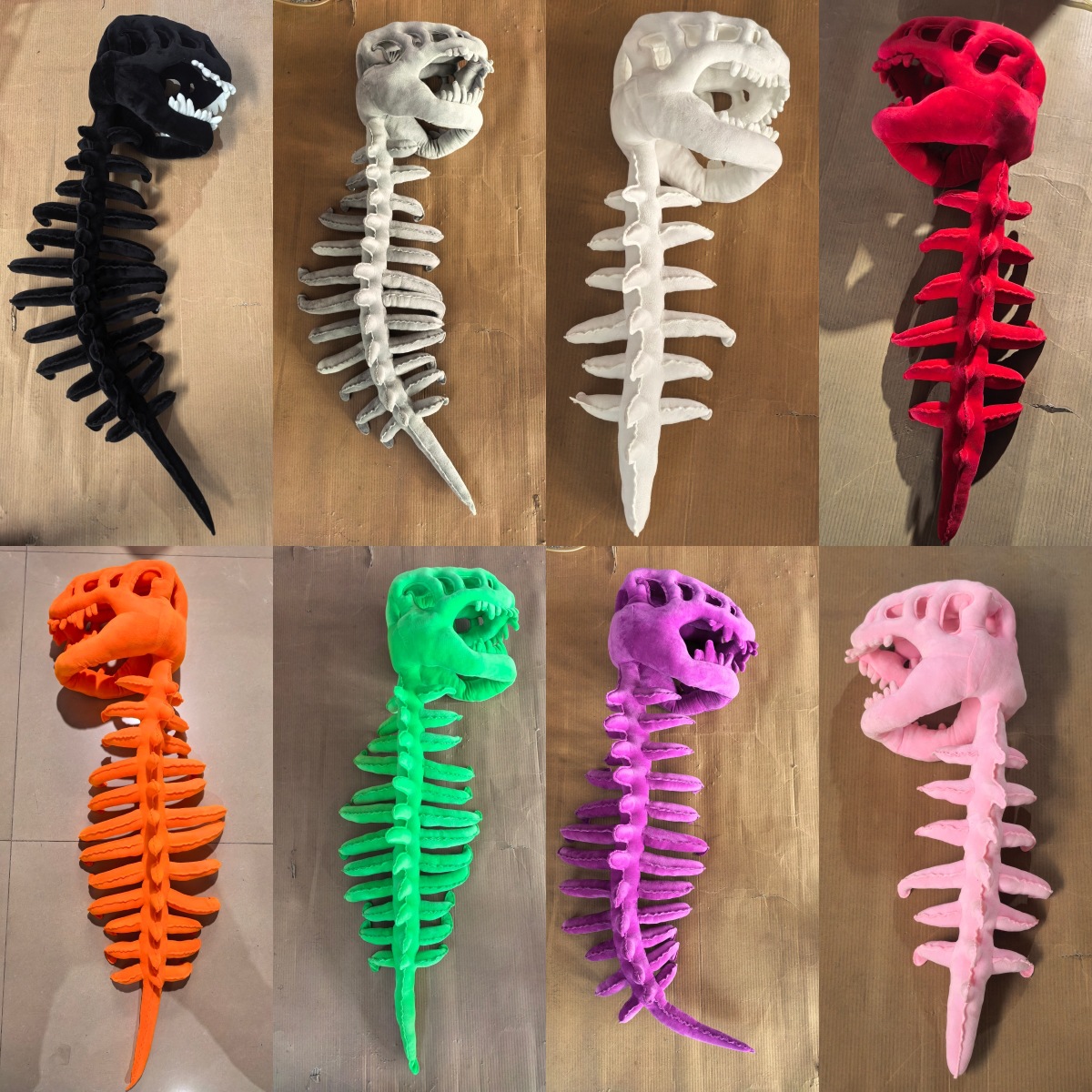 Cross-Border Colorful Dinosaur Skeleton Headgear Plush Toy Performance Costume Funny Hat Cosplay Amazon