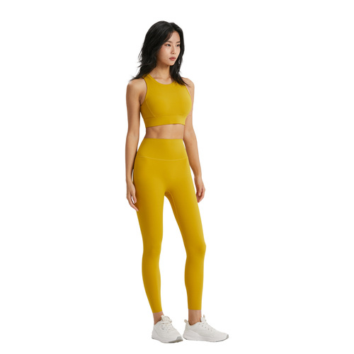 BR Lycra series mid-intensity yoga vest women's autumn top shock-proof bra semi-fixed cup sports fitness underwear