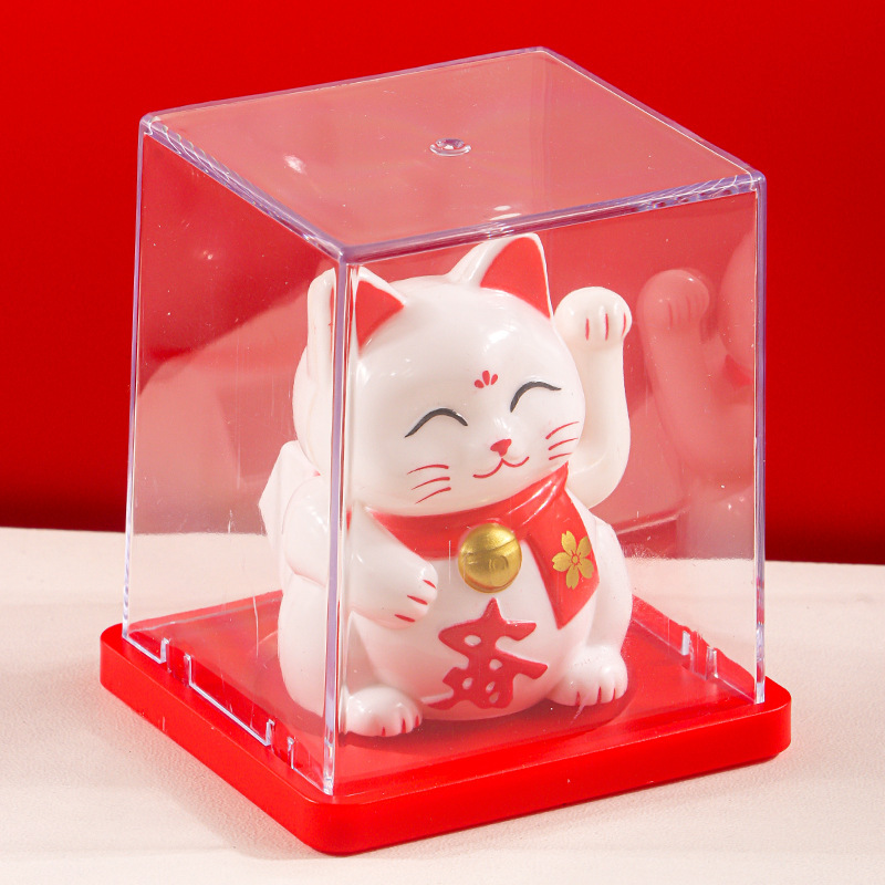 国境を越えた全国トレンドソーラー 2inch ミニ招き猫自動手振り縁起の良い家庭用車の中央制御装飾品ギフト|undefined
