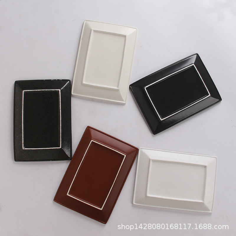 Cubertería de cerámica 9,5 Sushi placa rectangular grande bandeja para hornear