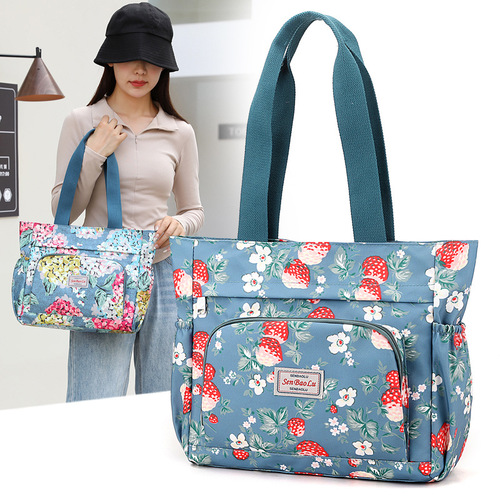 Ladies Casual Single Shoulder Bag Large Capacity Travel Waterproof Lightweight Printed Mother Handbag Tote Women's Bag