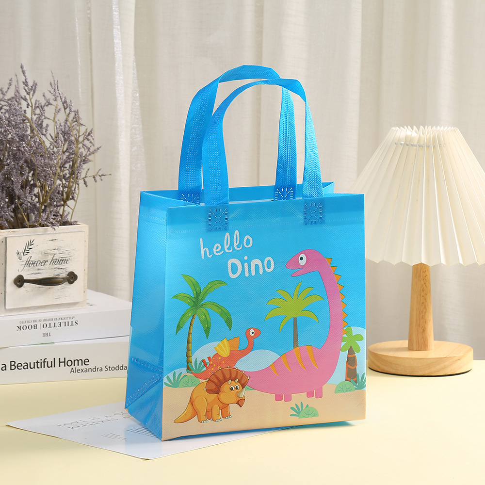 Bolsa de regalo pequeña para el Día del Niño, bolsa de regalo de tela no tejida con diseño de dinosaurio, bolsa de regalo para dulces de jardín de infantes image 6