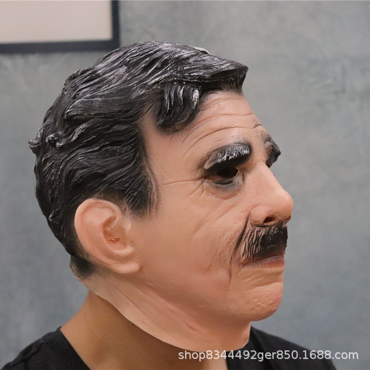 Halloween viejo hombre máscara sombrero viejo abuelo peluca Calvo viejo hombre horror máscara TikTok bar accesorios de rendimiento