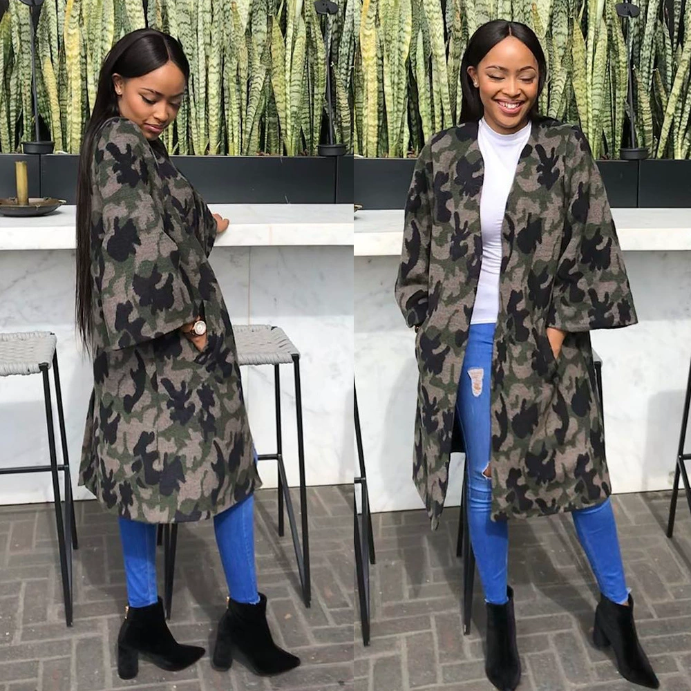 3046 Amazon AliExpress трансграничные осенние и зимние взрывные женские женские европейские и американские свободные камуфляжные пальто