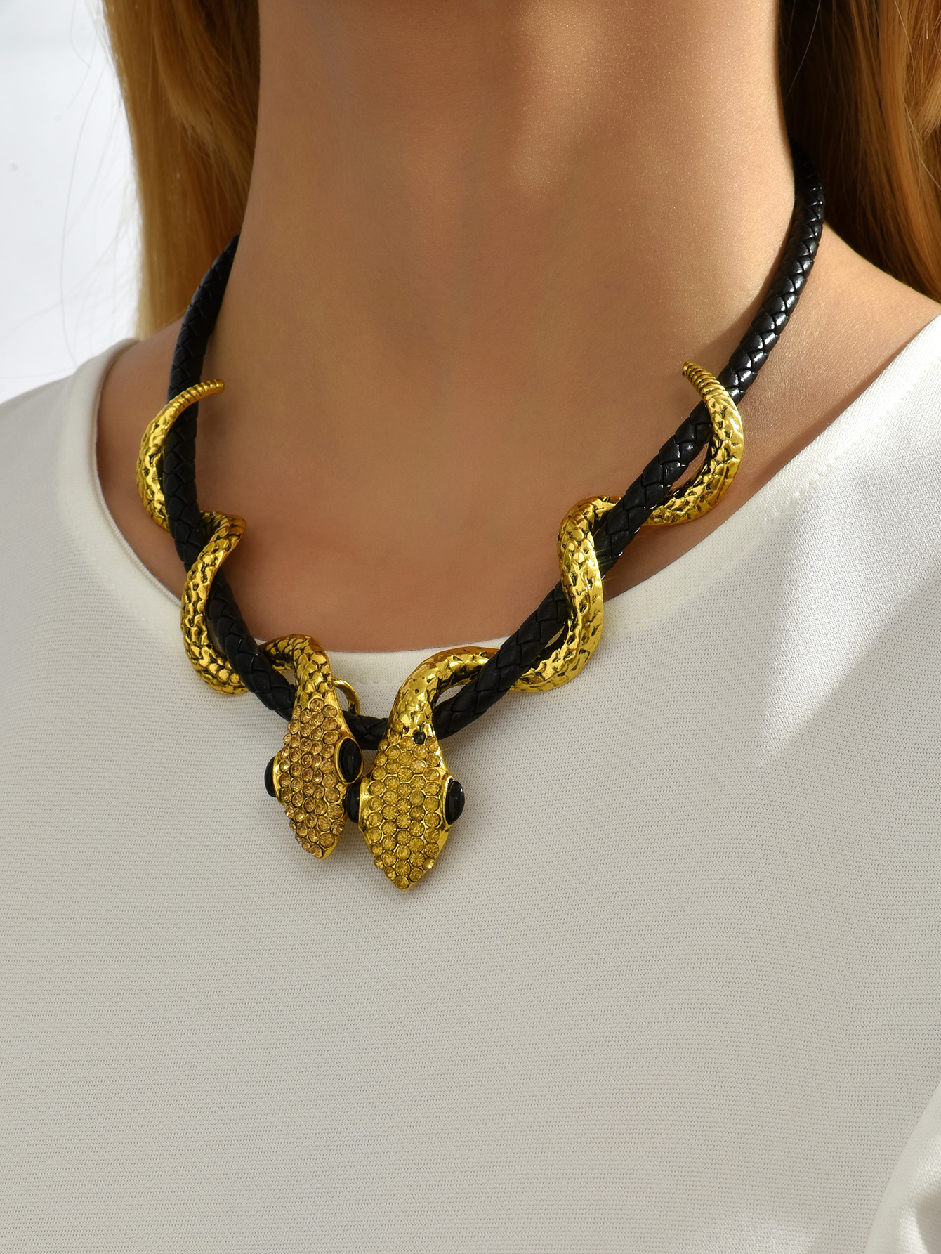 Mode Serpent Alliage Incruster Strass Femmes Collier 1 Pièce display picture 1
