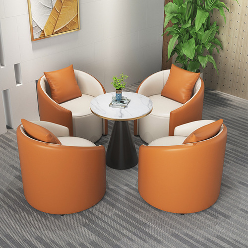 Business lounge reception office sofa beauty salon guest meeting table and chair combination simple modern lobby chair
