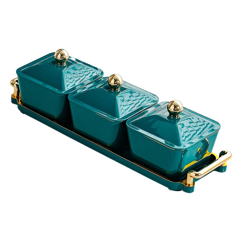 Plato de fruta sala de estar hogar mesa de té merienda fruta seca caramelo tuerca merienda plato merienda caja de almacenamiento de luz de lujo