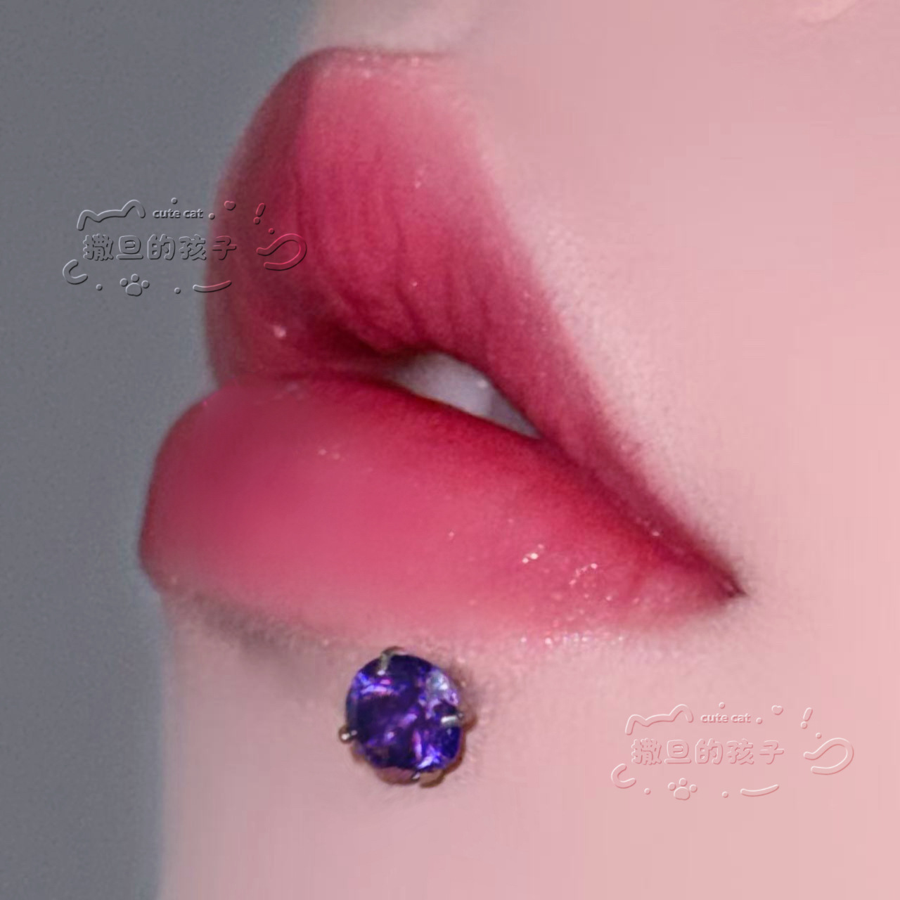 Pointed titanium steel lip stud product view