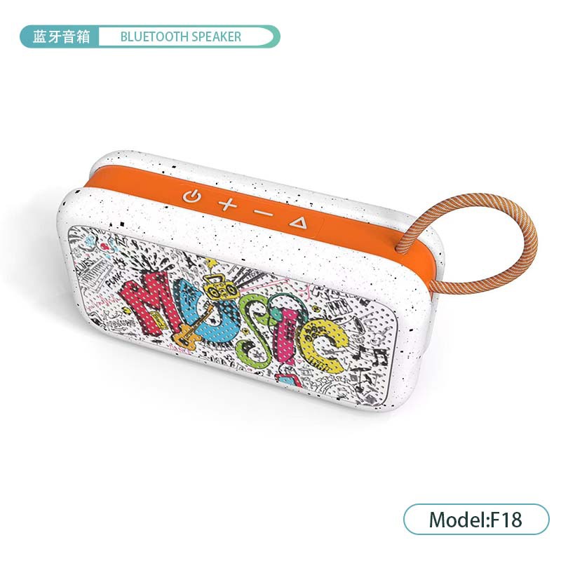 F18蓝牙音箱磁吸便携防水音箱户外无线插卡音响礼品蓝牙音响涂鸦